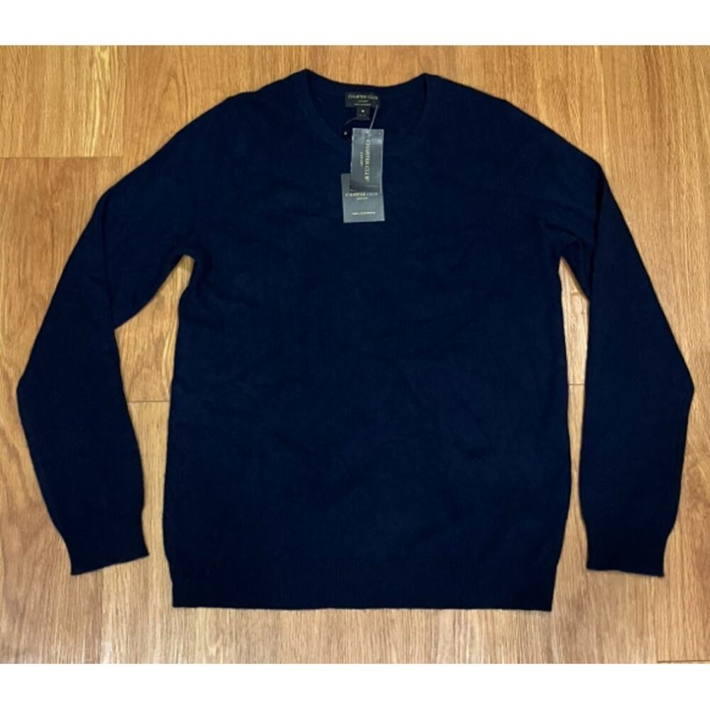 Charter Club Women's Long Sleeve Crewneck Sweater  Navy M